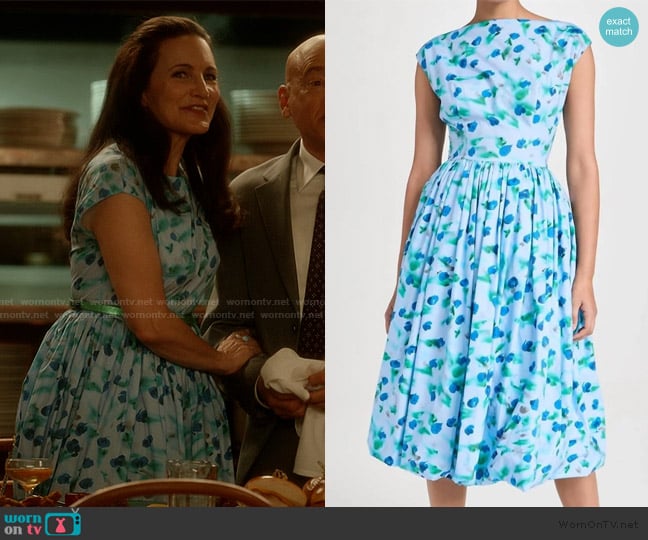 Marni Floral cotton poplin midi dress worn by Charlotte York (Kristin Davis) on And Just Like That