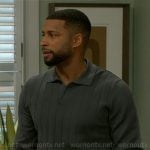 Martin’s grey rib knit polo sweater on Beyond the Gates