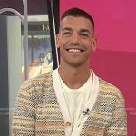 Matt Rogers' rainbow stripe mesh cardigan on Today