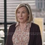 Maureen’s floral blouse and brown cardigan on Greys Anatomy