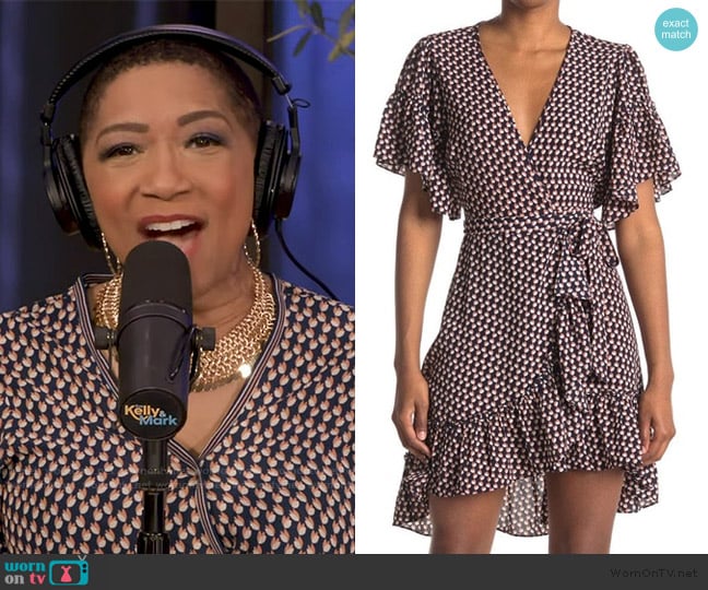 Max Studio Floral Print Wrap Ruffle Dress worn by Deja Vu on Live with Kelly and Mark