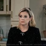 Maxie’s black tweed jacket with rhinestone bows on General Hospital