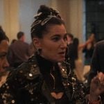 Maya’s sequin camo jacket and pants on The Studio