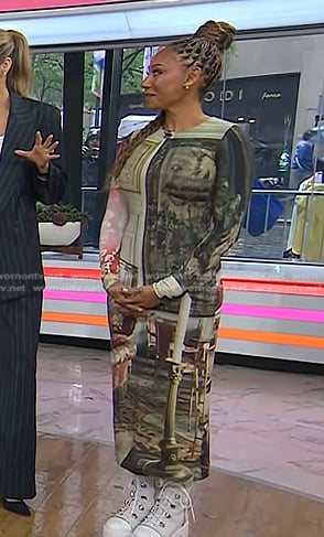 Mel B's print long sleeve dress on Today