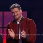Michael Bublé’s red suede bomber jacket on The Voice