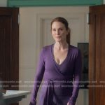 Michaela’s purple wrap top and leggings on Sirens