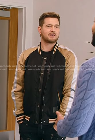 Michael Bublé’s black varsity jacket on The Voice
