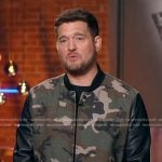 Michael Bublé’s Camouflage leather bomber jacket on The Voice