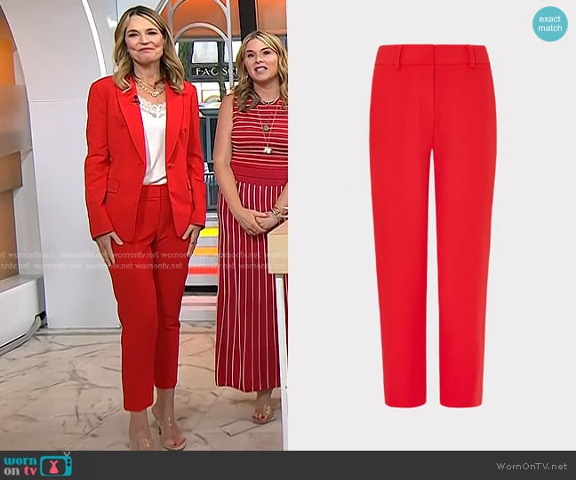 Savannah’s red cropped pants on Today