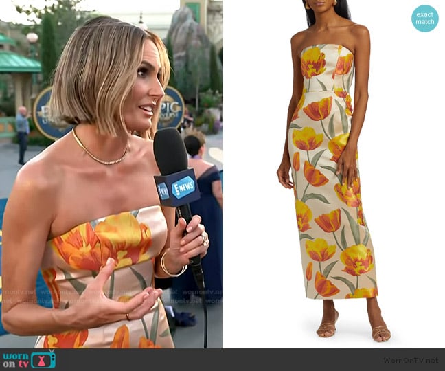 Milly Orion Tulip Jacquard Column Gown worn by Keltie Knight on E! News