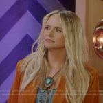 Miranda Lambert’s denim vest and suede blazer on American Idol