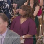 Miranda’s purple flutter sleeve wrap dress on Greys Anatomy