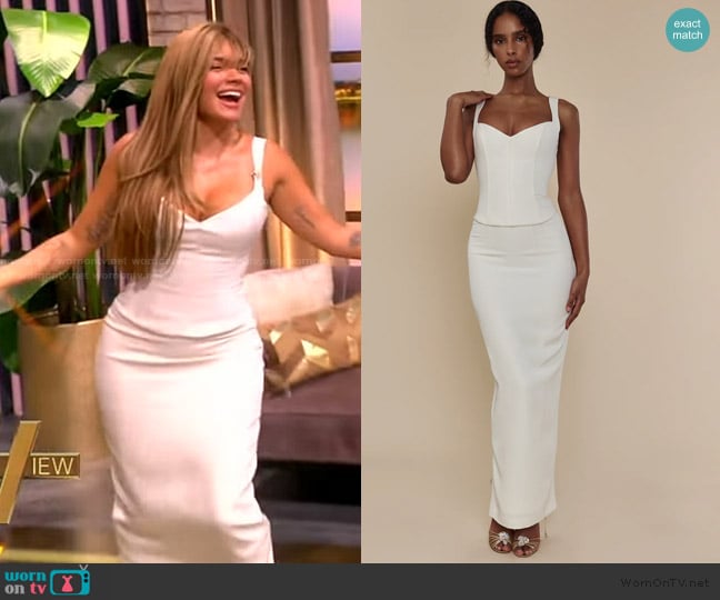 Mirror Palais Artemis Bustier in White worn by Karol G on The View