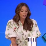 Monica Mangin’s white floral puff sleeve dress on Live with Kelly and Mark