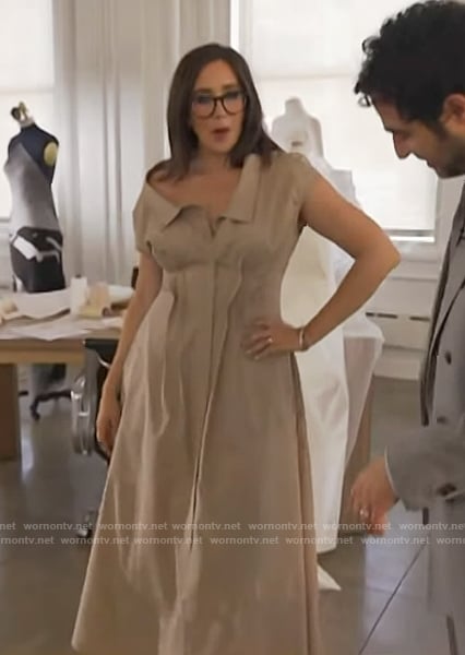 Morgan’s beige button front dress on NBC News Daily
