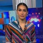 Morgan’s striped tie neck blouse on NBC News Daily