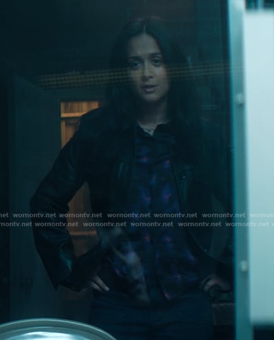 Nadia's black printed shirt on You