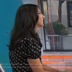 Natalie’s black bee print puff sleeve blouse on Today