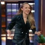 Natasha Hodgson’s satin blazer and pants on The Kelly Clarkson Show