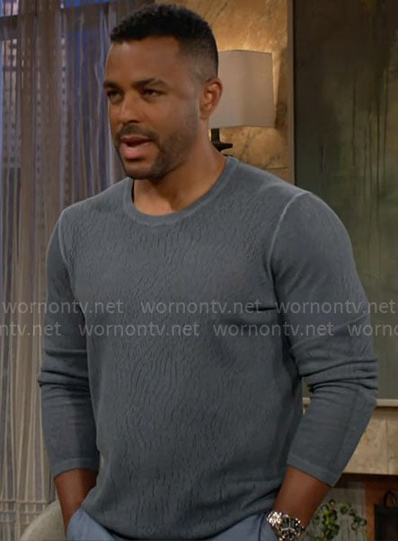 Nate's perforated sweater on The Young and the Restless