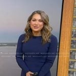 Ginger’s navy knit mini dress on Good Morning America