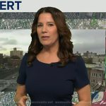 Heather’s navy button detail sheath dress on Good Morning America