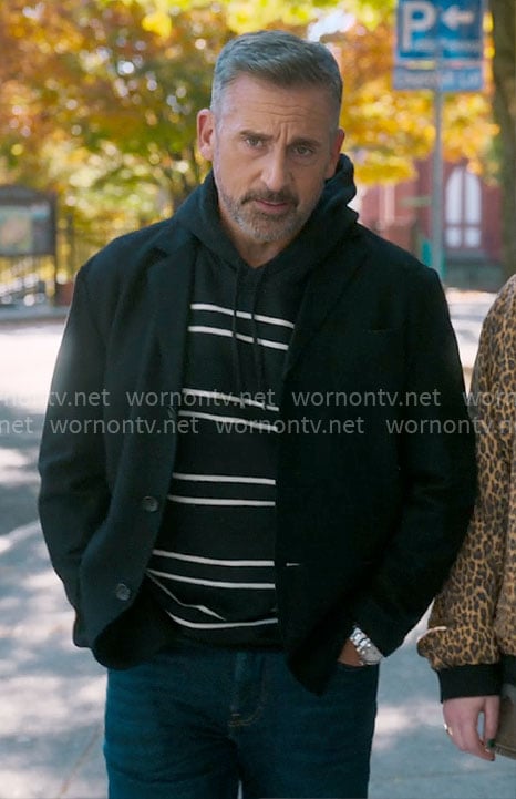 Nick's black striped hoodie on The Four Seasons