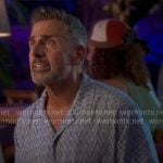 Nick’s blue printed shirt on The Four Seasons
