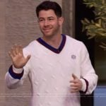 Nick Jonas’s white sweater on Live with Kelly and Mark