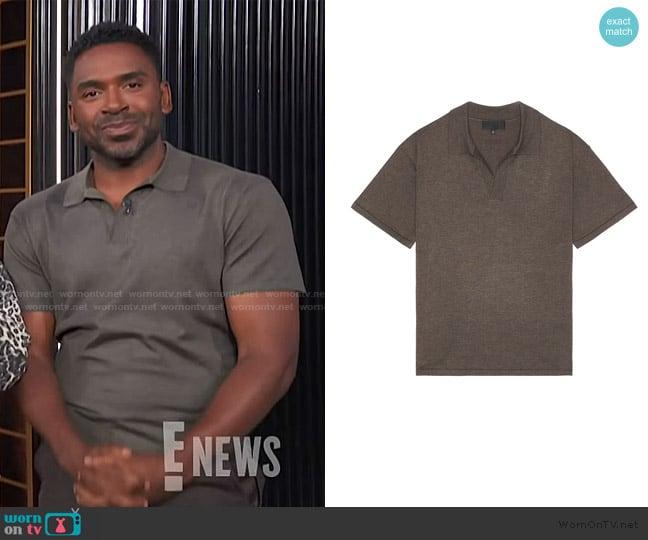 Nili Lotan Finnley Polo Sweater worn by Justin Sylvester on E! News