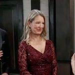 Nina’s burgundy Nurses Ball gown 2025 on General Hospital