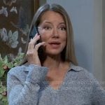 Nina’s grey marled sweater on General Hospital