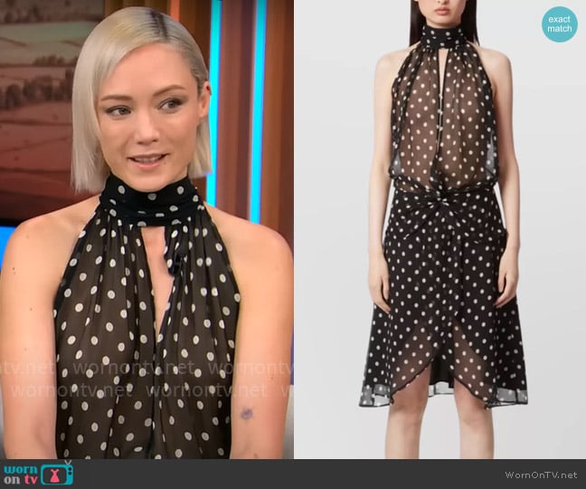 Nina Ricci Halter neck polka dot midi dress