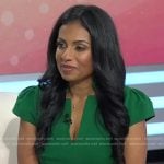 Niro Feliciano’s green v-neck cap sleeve dress on Today