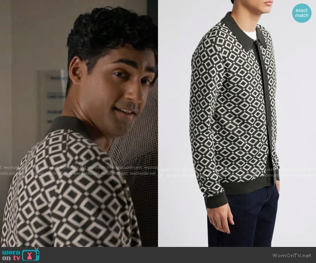 Ravi’s geometrick print knit shirt on 9-1-1