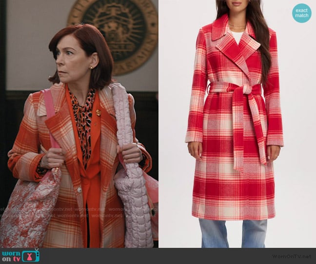 Elsbeth’s plaid coat on Elsbeth
