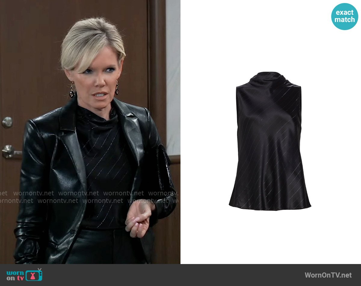 Nonchalant Label Laura Satin Top worn by Ava Jerome (Maura West) on General Hospital