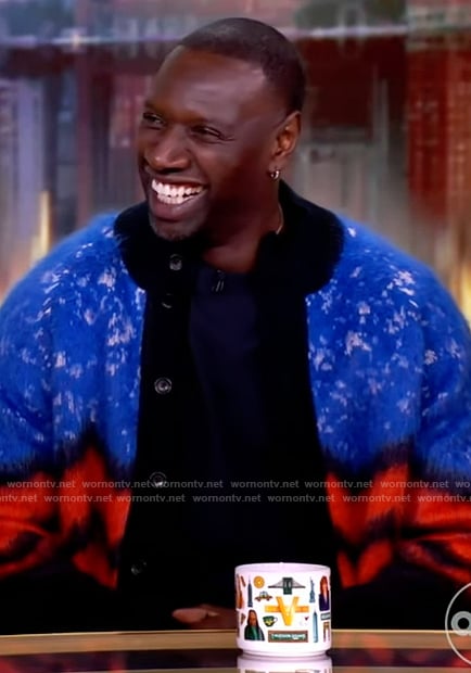 Omar Sy’s mohair patterned cardigan on The View