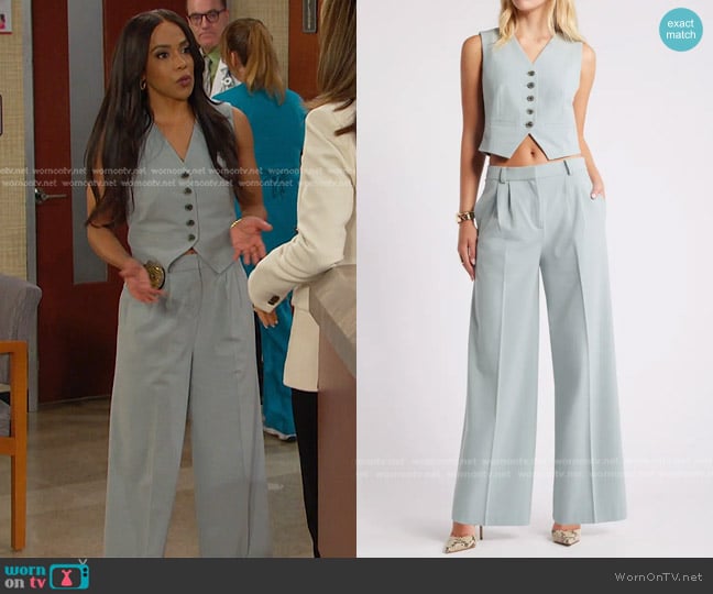 Jada’s blue vest on Days of our Lives