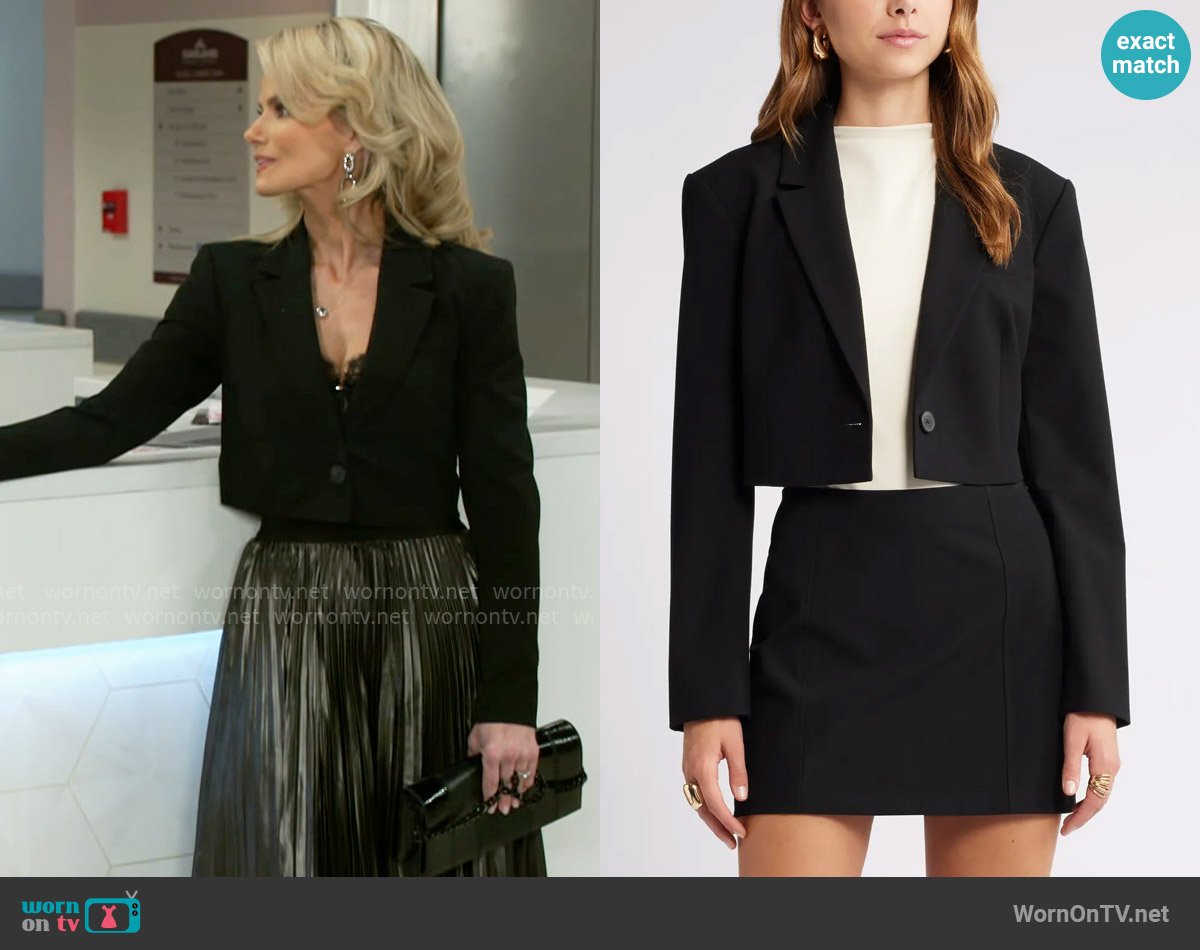 Open Edit Crop Blazer worn by Vanessa McBride (Lauren Buglioli) on Beyond the Gates