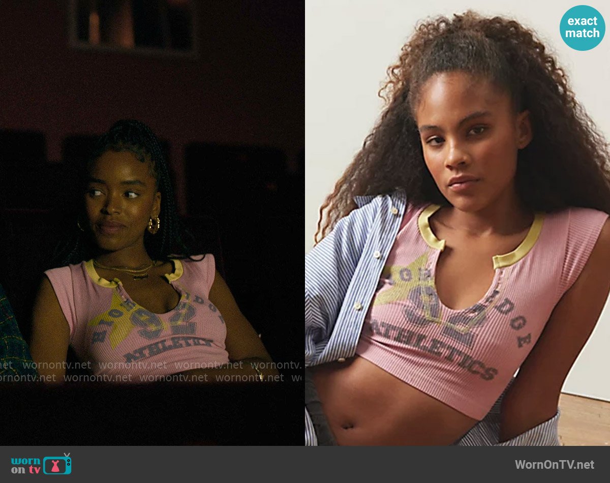 Out From Under at Urban Outfitters Go For Gold Top in Light Mauve worn by Keisha Clark (Lovie Simone) on Forever