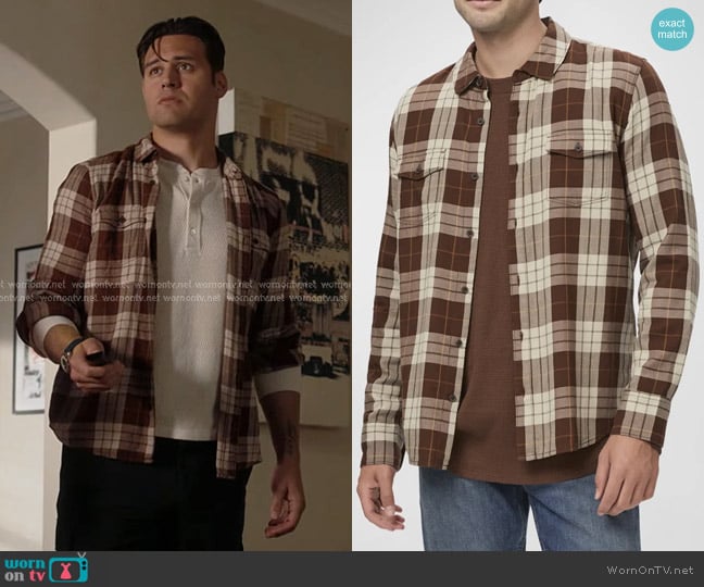 Paige Everett Plaid Button-Down Shirt worn by Eddie Diaz (Ryan Guzman) on 9-1-1
