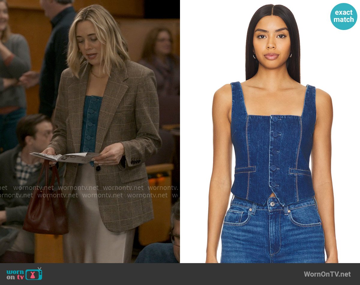 Paige Irene Button Front Denim Top worn by Ginny (Erika Henningsen) on The Four Seasons