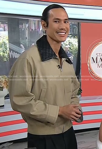 Patrick Ta’s beige bomber jacket on Today