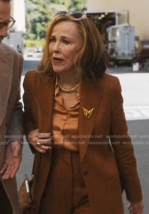 Patty's bronze silk blouse on The Studio