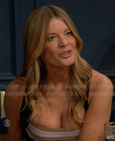 Phyllis's striped bandage dress on The Young and the Restless