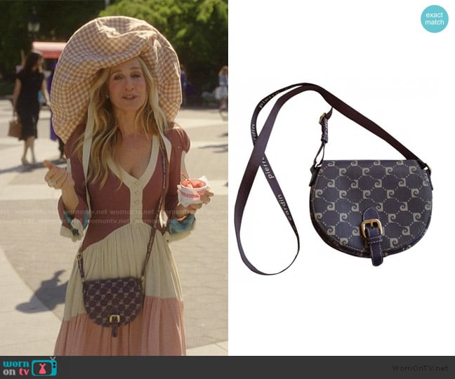 Pierre Cardin Purple Cloth Handbag worn by Carrie Bradshaw (Sarah Jessica Parker) on And Just Like That