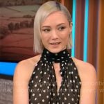 Pom Klementieff’s polka dot dress on CBS Mornings
