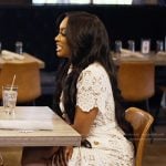 Porsha’s white lace dress on The Real Housewives of Atlanta