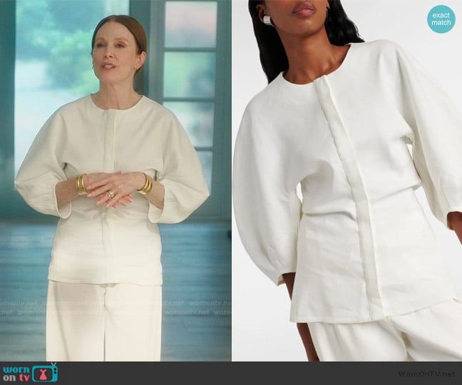 Proenza Schouler Linen-blend top worn by Michaela Kell (Julianne Moore) on Sirens